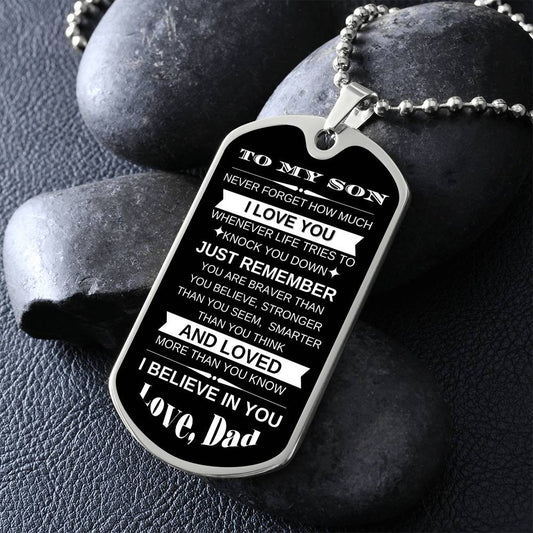 Dog Tag Necklace to Son