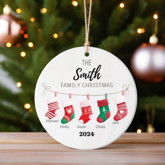 Personalized Family Christmas Stocking Ornament