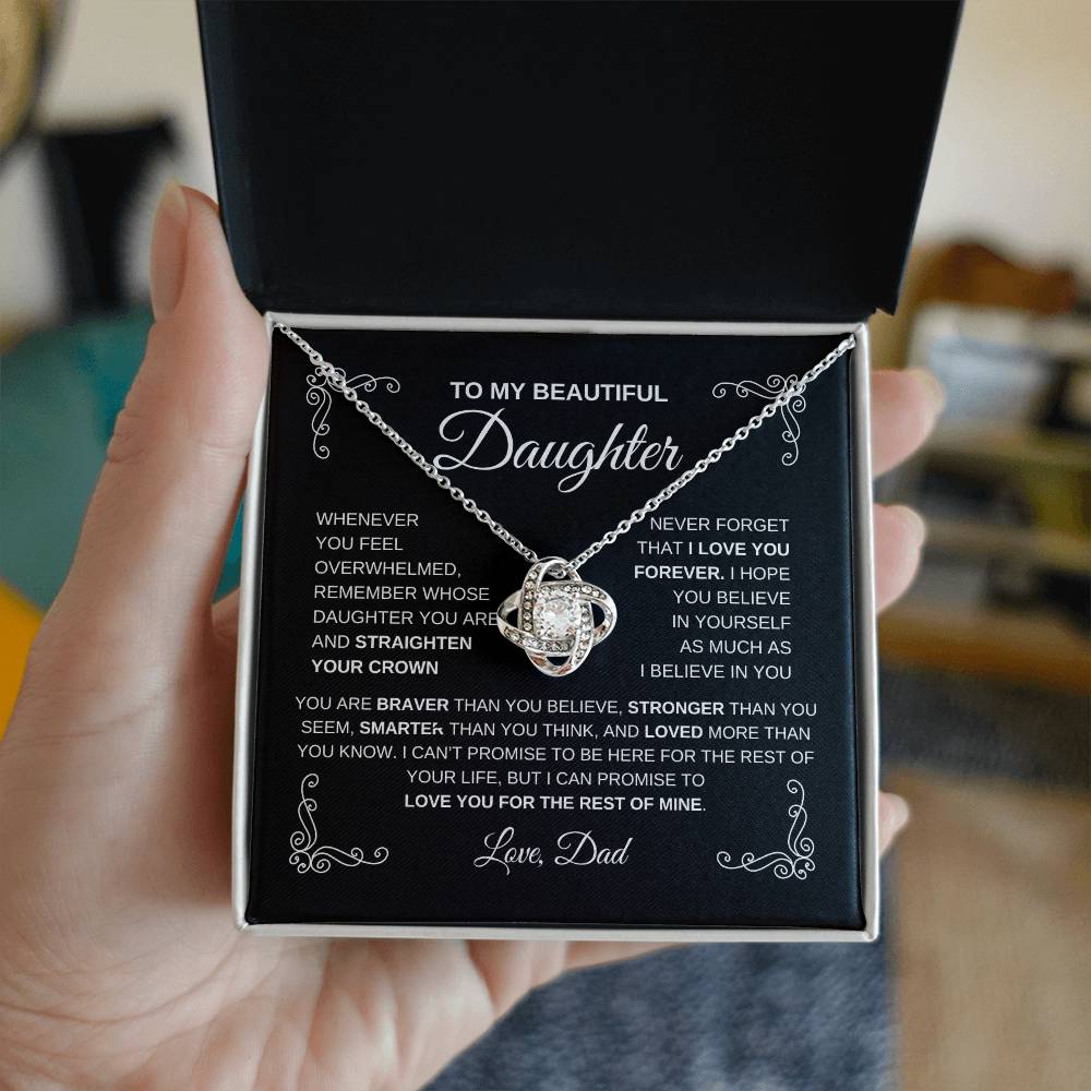 To My Beautiful Daughter Necklace | Love Knot