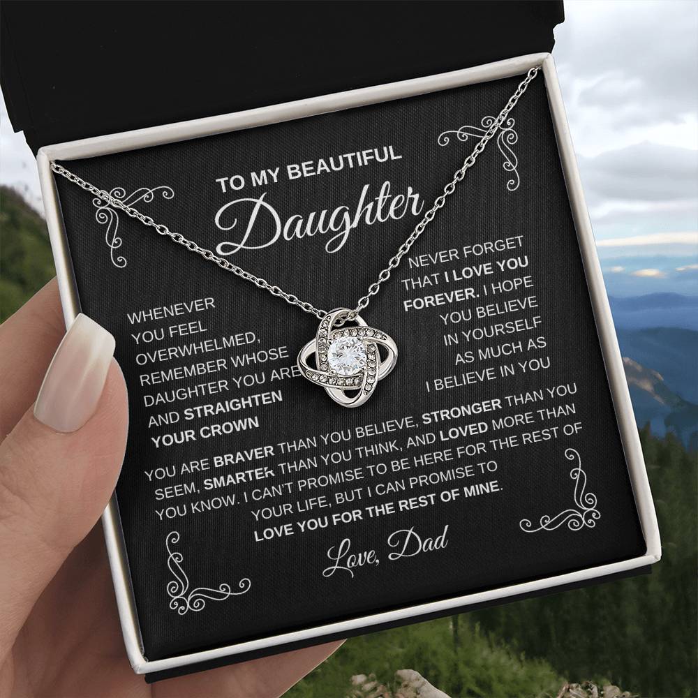 To My Beautiful Daughter Necklace | Love Knot